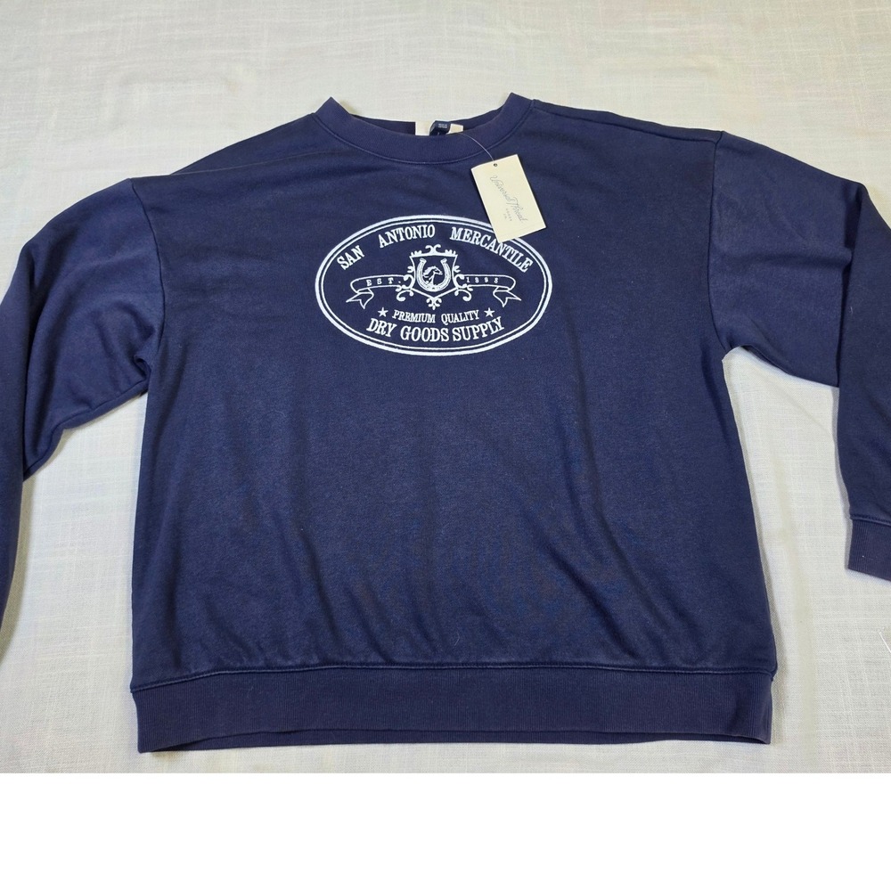 Universal Thread Navy San Antonio Mercantile Graphic Sweatshirt NWT Medium